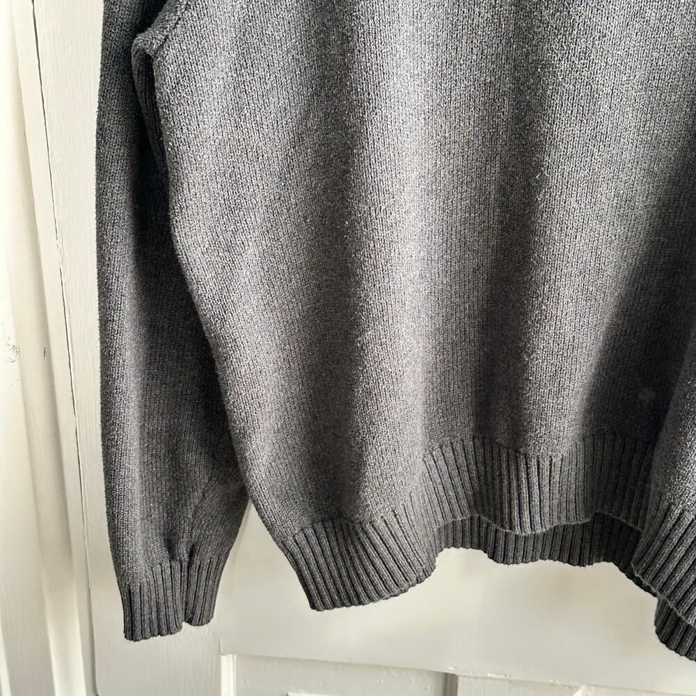 Polo Ralph Lauren Men’s XL Quarter Button Mock Neck Sweater Gray Cotton Pullover - Picture 8 of 9